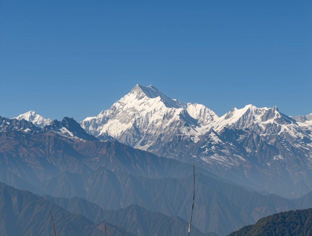 Majestic view of Mt. Kanchenjunga, one of the top tourist attractions near Kunden Fortune Resort in Gangtok, Sikkim.