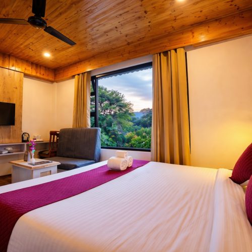 Premium Deluxe Room at Kunden Fortune Resort overlooking the mountains