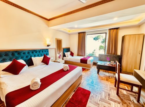 Family Room with modern amenities at Kunden Fortune Resort, Gangtok