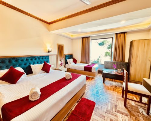 Family Room with modern amenities at Kunden Fortune Resort, Gangtok