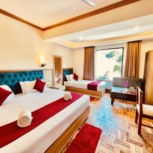 Family Room with modern amenities at Kunden Fortune Resort, Gangtok