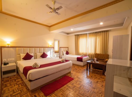 Spacious Family Room at Kunden Fortune Resort with mountain views in Gangtok, Sikkim