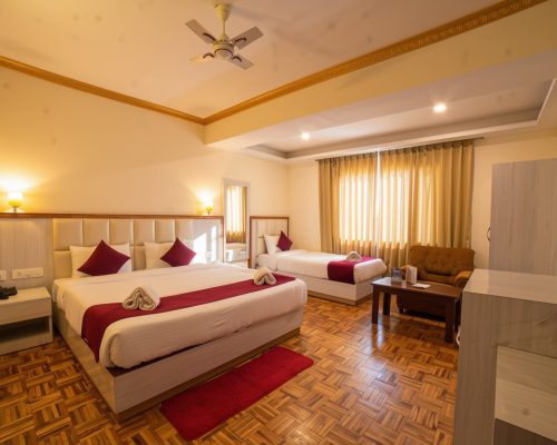 Spacious Family Room at Kunden Fortune Resort with mountain views in Gangtok, Sikkim