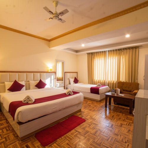 Spacious Family Room at Kunden Fortune Resort with mountain views in Gangtok, Sikkim