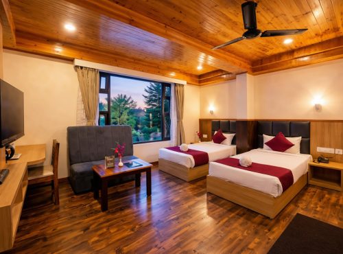 Twin Bed Room for friends and families at Kunden Fortune Resort, Sikkim