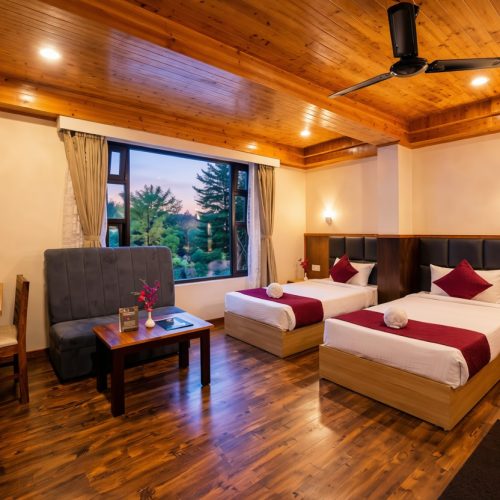 Twin Bed Room for friends and families at Kunden Fortune Resort, Sikkim